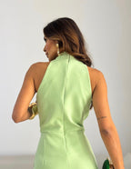 Women's Halter Neck Formal Jumpsuit – Flowy Evening Occasion Jumpsuit