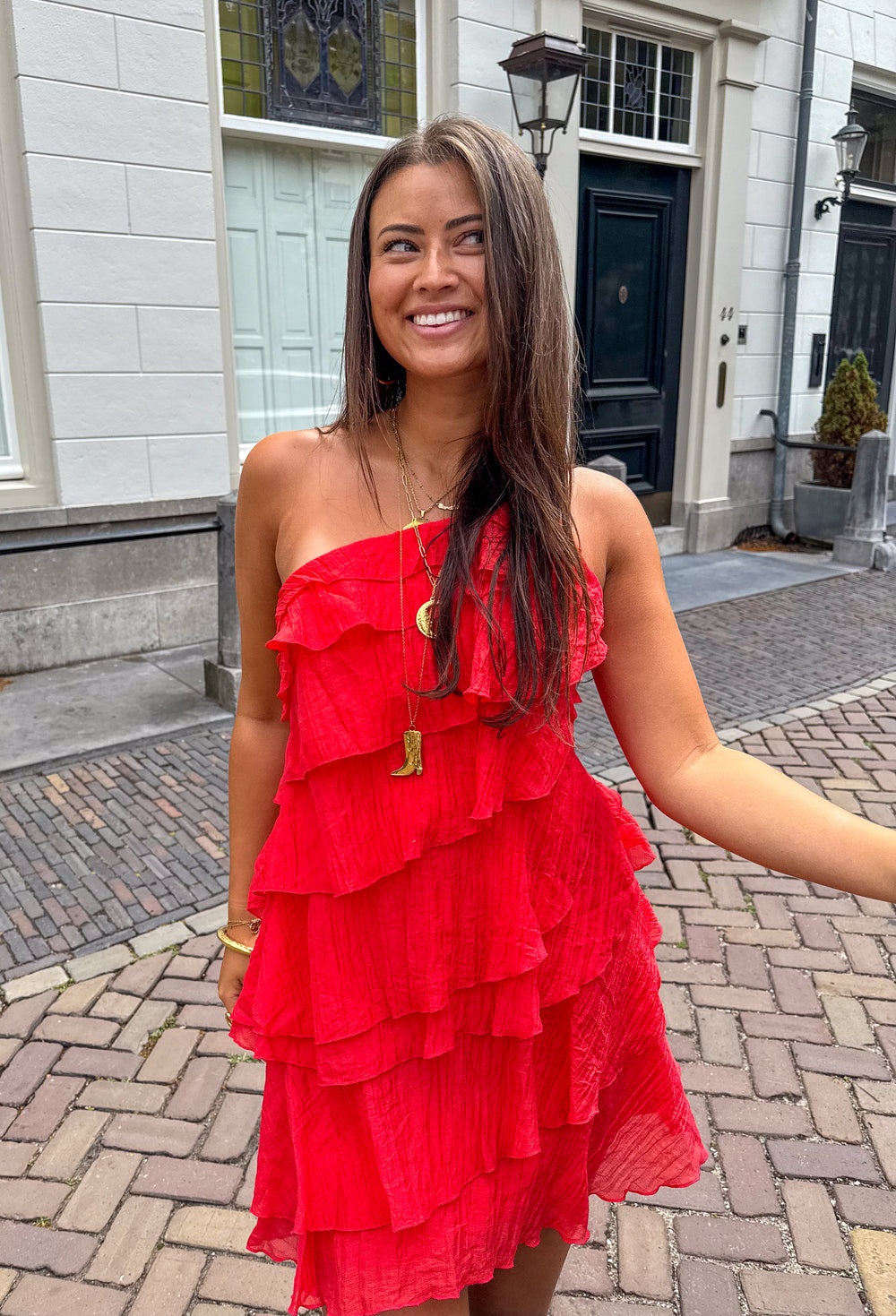 Women's One-Shoulder Mini Dress – Ruffle Party Dress