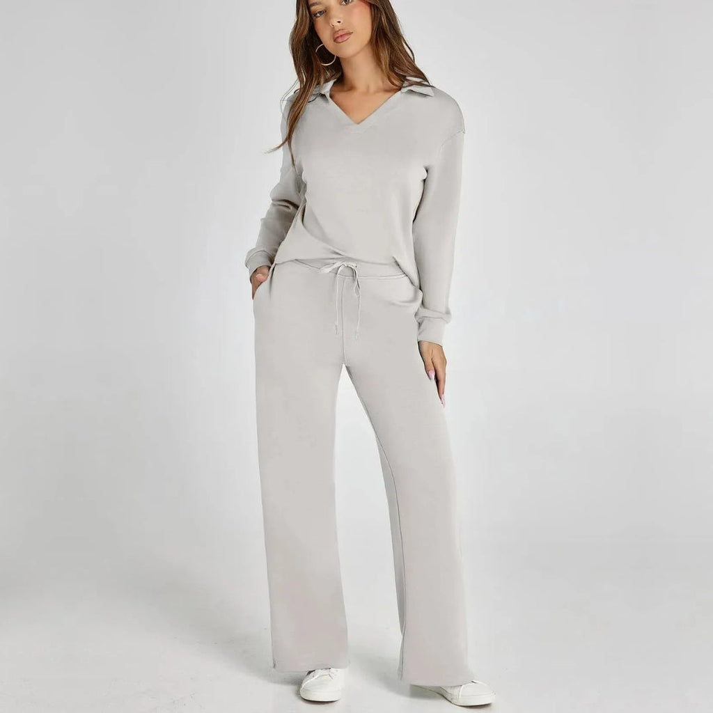 Women's Wide Leg Lounge Set – Relaxed Two-Piece Set