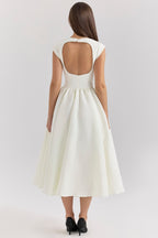 Women's Wedding Guest Dress – Tailored Waist Flowy Formal Occasion Dress
