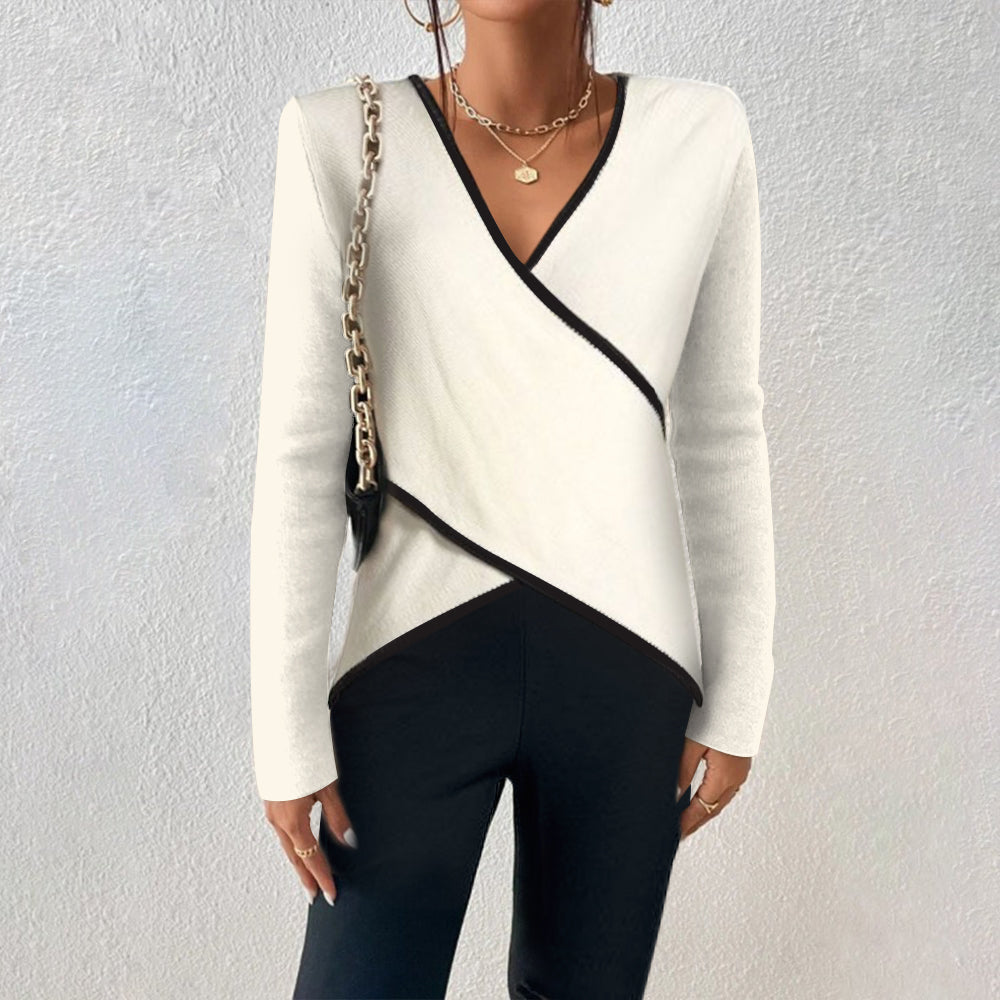 Women's V-Neck Sweater – Knit Casual Sweater – Naya