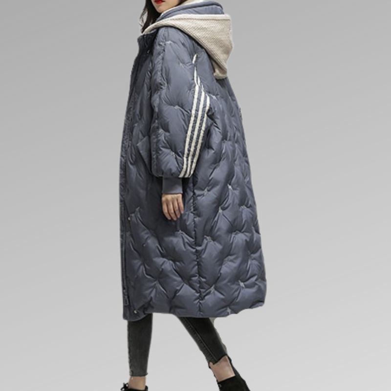 Women's Longline Puffer Jacket – Quilted Cold Weather Jacket
