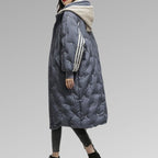 Women's Longline Puffer Jacket – Quilted Cold Weather Jacket