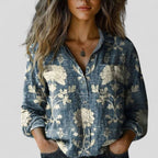 Women's Button Blouse – Gradient Print Blouse – Chelsea