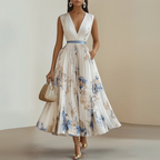 Women's Sleeveless Maxi Dress – Pleated Summer Dress