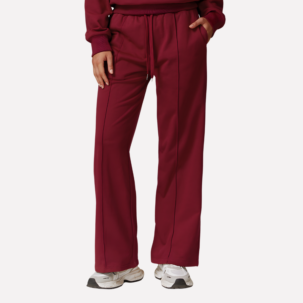 Women's Drawstring Wide Leg Sweatpants – High Waist Pocket Lounge Pants