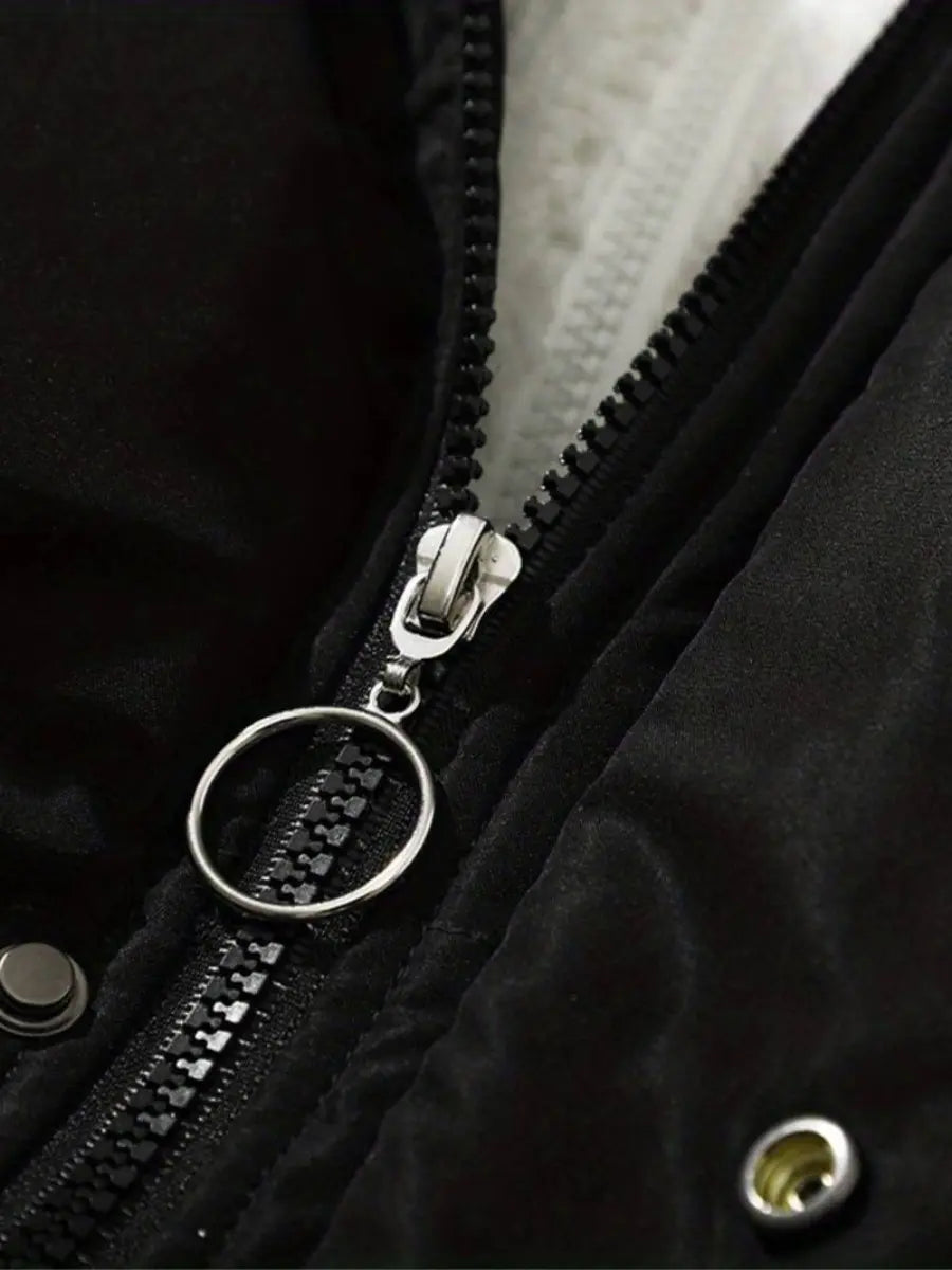 Women's Hooded Winter Jacket – Warm Lined Zip-Up Jacket