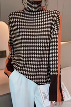 Women's Relaxed High Neck Sweater – Long Sleeve Knit Pullover