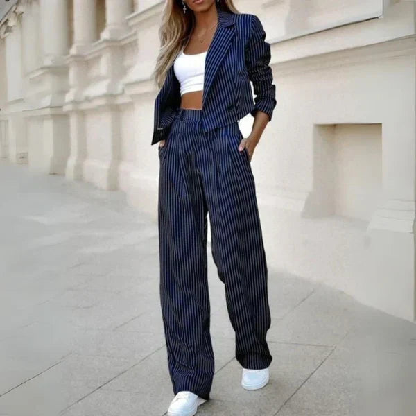 Women's Statement Top Pants Set – Dressy Top & Tailored Trousers