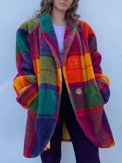 Women's Winter Coat – Oversized Plaid Coat – Bianca