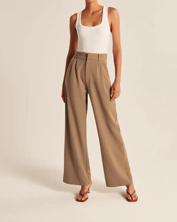 Women's High Waist Flare Pants – Fitted Flared Leg Dress Trousers
