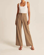 Women's High Waist Flare Pants – Fitted Flared Leg Dress Trousers