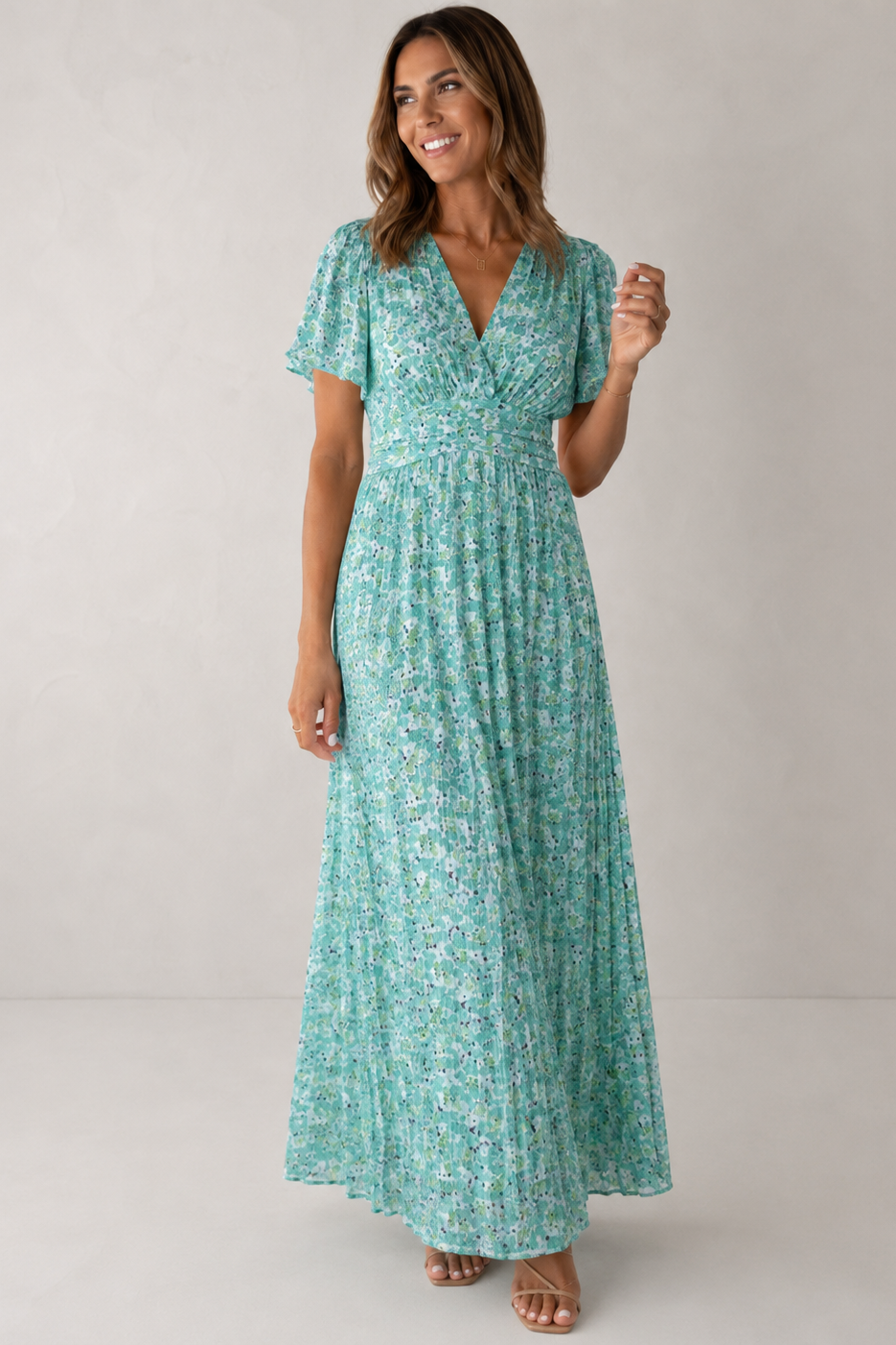 Women's Floral Maxi Dress – V-Neck Summer Dress