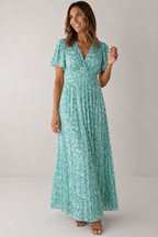 Women's Floral Maxi Dress – V-Neck Summer Dress