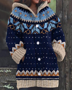 Women's Hooded Button Cardigan – Pocket Front Long Sleeve Knit Cardigan