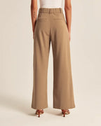 Women's High Waist Flare Pants – Fitted Flared Leg Dress Trousers