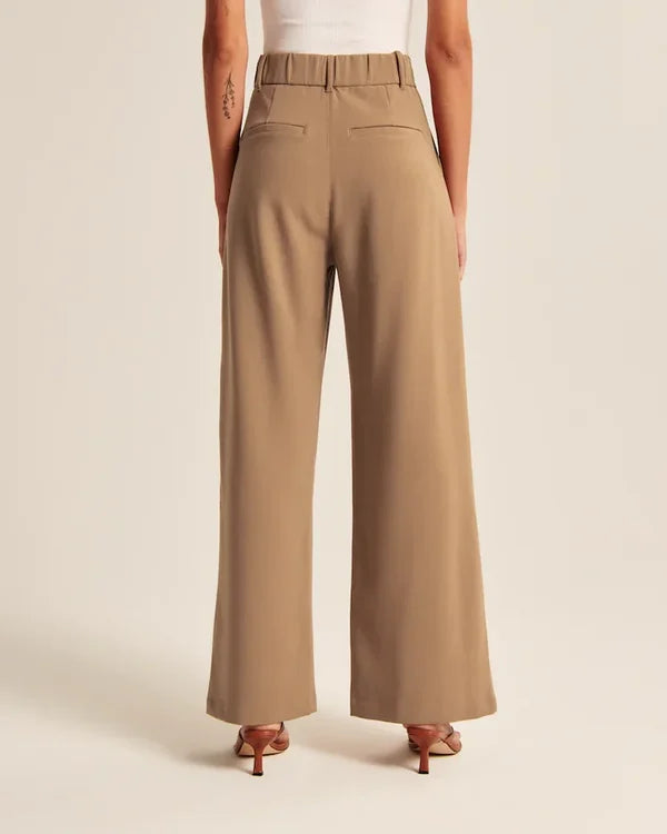 Women's High Waist Flare Pants – Fitted Flared Leg Dress Trousers