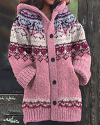 Women's Hooded Button Cardigan – Pocket Front Long Sleeve Knit Cardigan