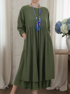 Women's Long Sleeve Midi Dress – Relaxed Casual Dress