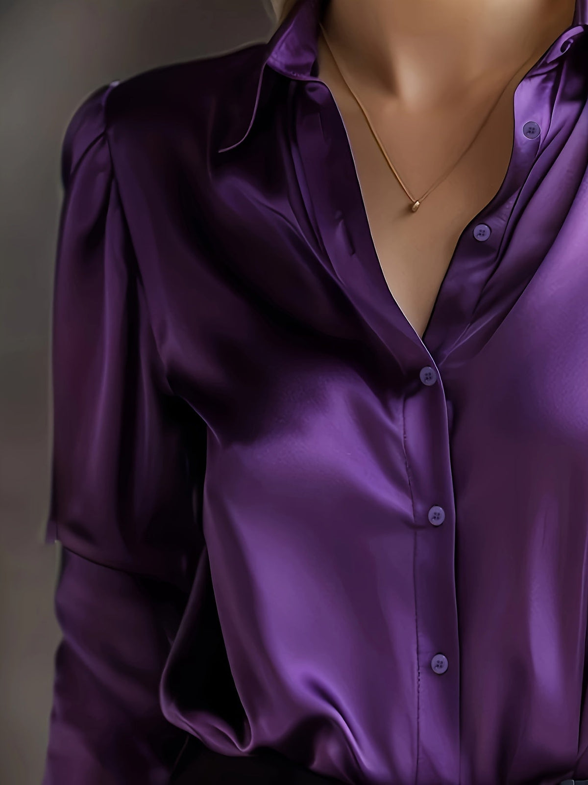 Women's Classic Collared Blouse – Long Sleeve Tailored Office Blouse