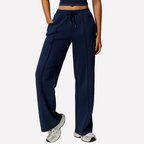 Women's Drawstring Wide Leg Sweatpants – High Waist Pocket Lounge Pants