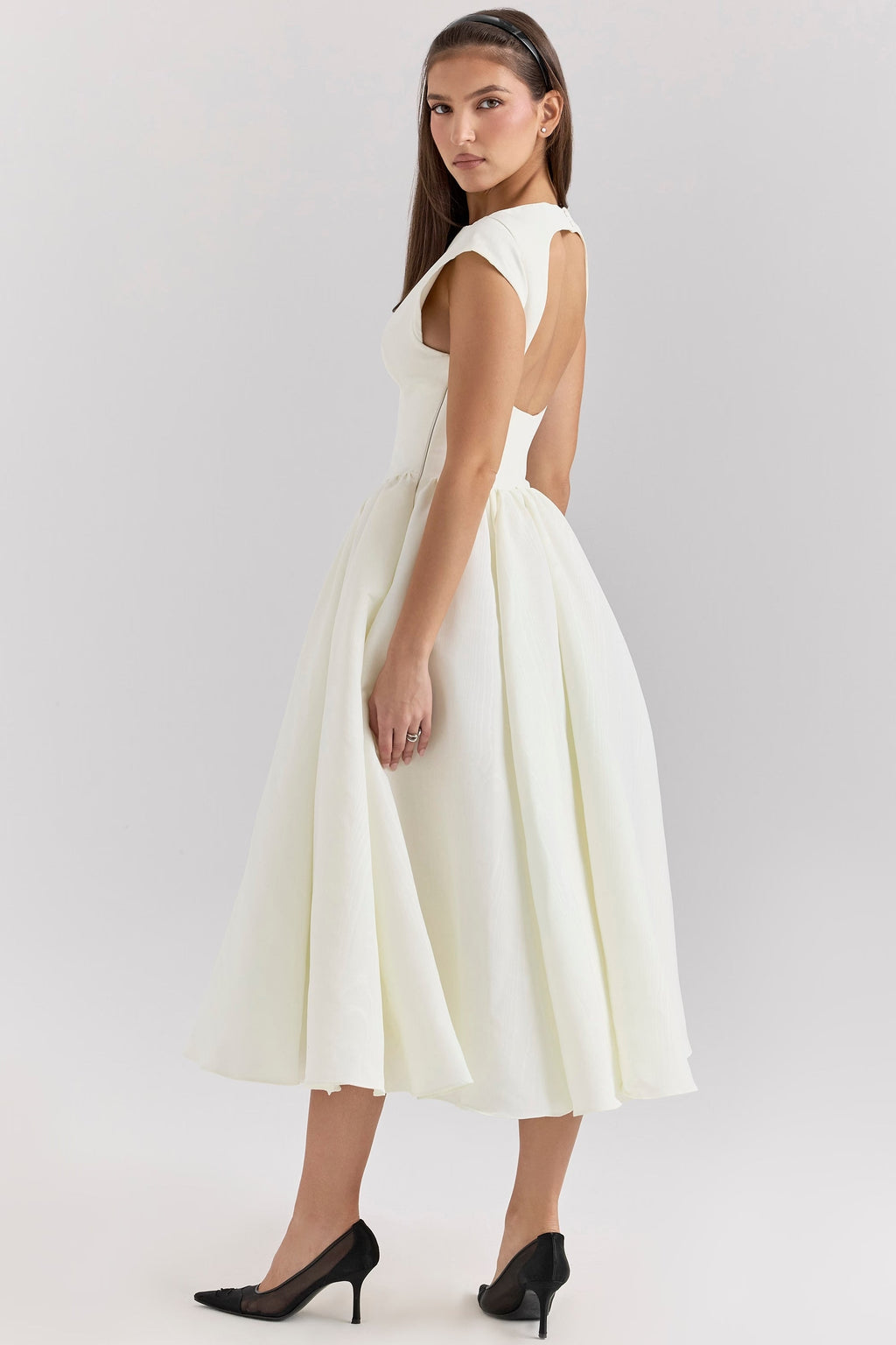 Women's Wedding Guest Dress – Tailored Waist Flowy Formal Occasion Dress