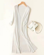 Women's Soft Duster Cardigan – Open Front Long Knit Layer