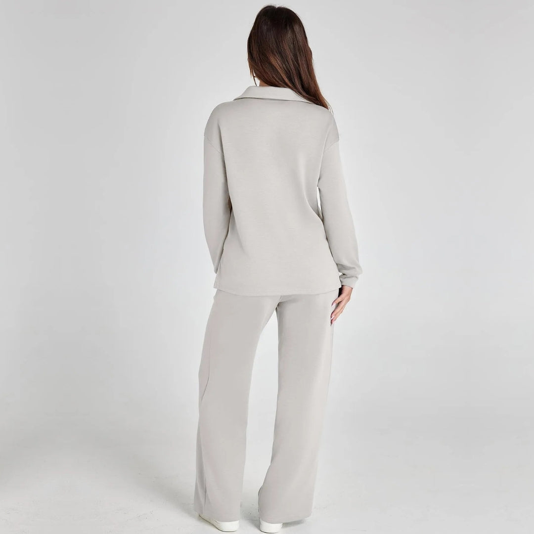 Women's Wide Leg Lounge Set – Relaxed Two-Piece Set