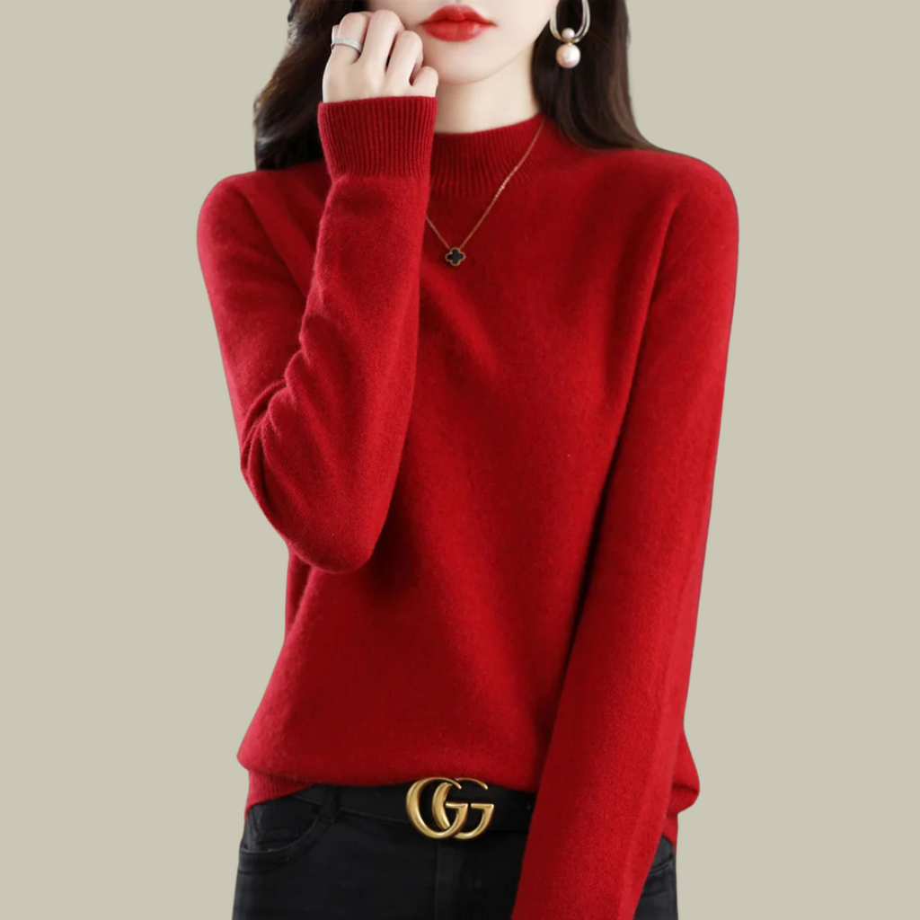 Women's Roll Neck Sweater – Fitted Turtleneck Winter Sweater