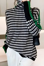 Women's Relaxed High Neck Sweater – Long Sleeve Knit Pullover