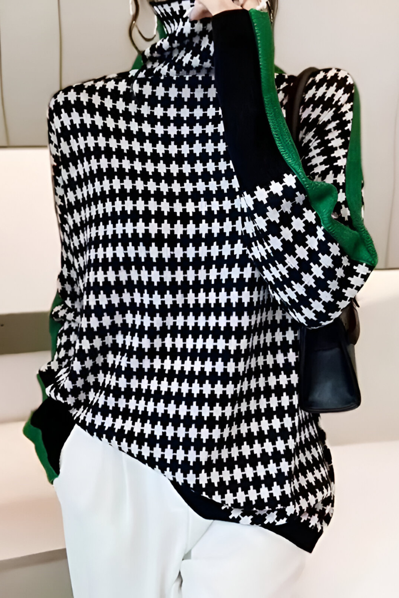 Women's Relaxed High Neck Sweater – Long Sleeve Knit Pullover