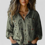 Women's Button Blouse – Gradient Print Blouse – Chelsea