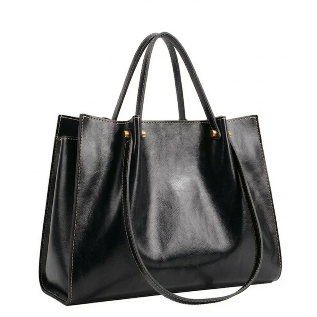 Women's Faux Leather Tote Bag – Zip Closure Carryall Bag – Amelia