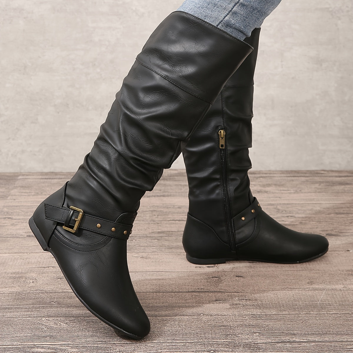 Women’s Knee-High Boots – Side Zip Elegant Style - Danica