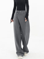 Women's Crisscross Wide Leg Trousers – Elastic Waist Relaxed Pants