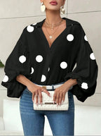 Women's Polka Dot Blouse – Casual Summer Blouse – Clara