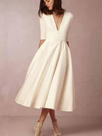 Women's Retro A-Line Swing Dress – Vintage Flared Party Dress