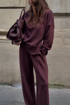 Women's Knit Co-Ord Set – High Neck Sweater & Pants