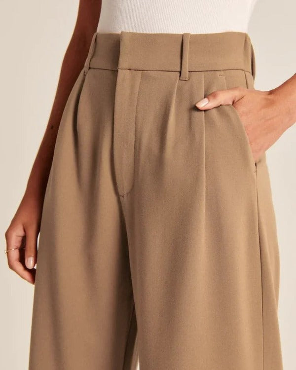 Women's High Waist Wide Leg Pants – Tailored Flowy Dress Trousers