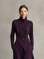 Women's High Neck Maxi Dress – Knit Sweater Dress