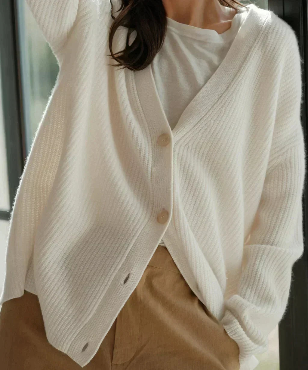 Women's Soft V-Neck Cardigan – Classic Button Front Knit Cardigan