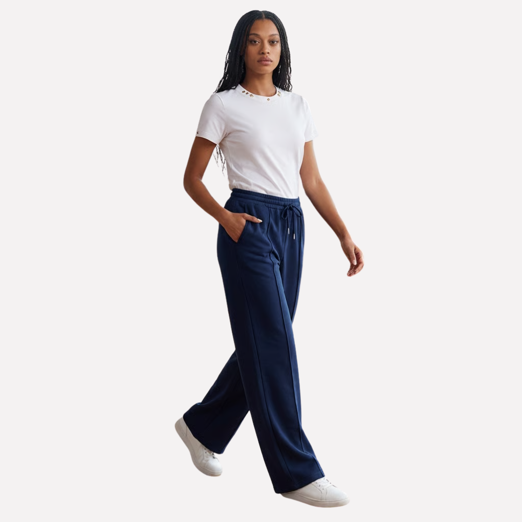 Women's Drawstring Wide Leg Sweatpants – High Waist Pocket Lounge Pants