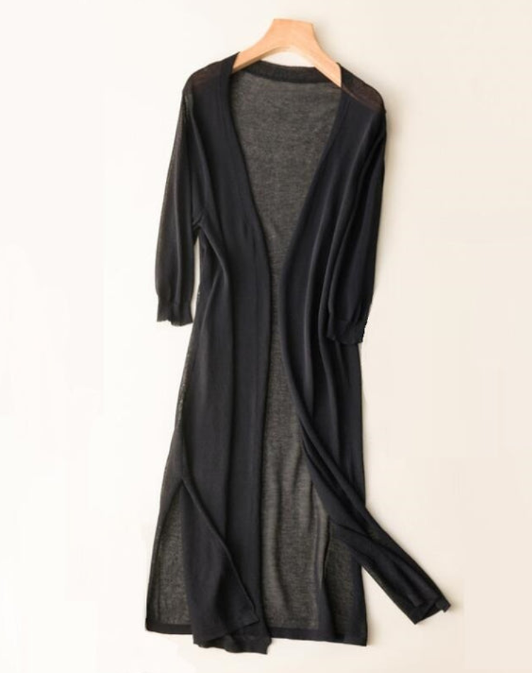 Women's Soft Duster Cardigan – Open Front Long Knit Layer