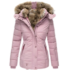 Women's Fur Hood Quilted Coat – Longline Removable Hood Winter Coat