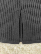 Women's Ribbed Sweater Set – Matching Knit Skirt Set