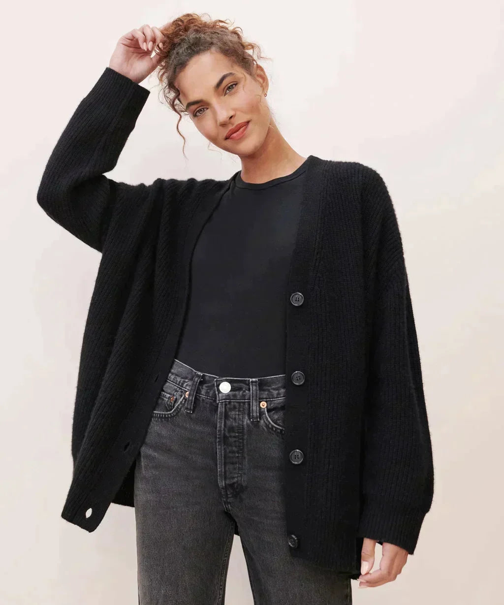 Women's Soft V-Neck Cardigan – Classic Button Front Knit Cardigan