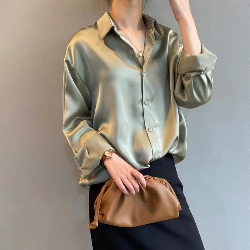Women's Button Front Blouse – Classic Long Sleeve Shirt Blouse
