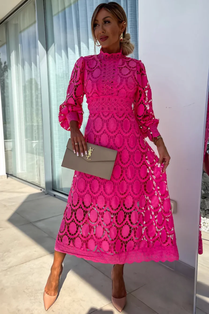 Women's Lace Midi Dress – Elegant Occasion Dress