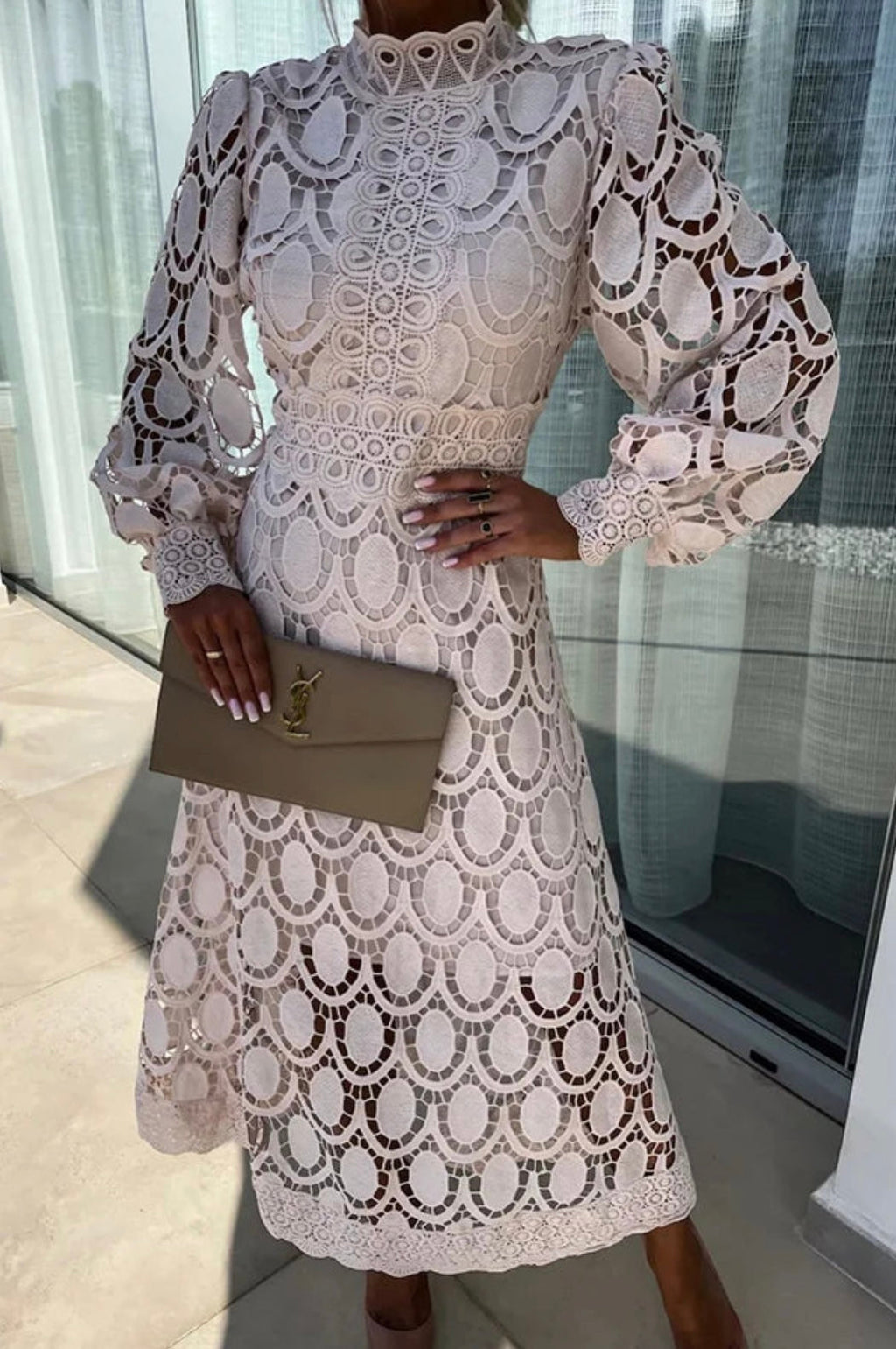 Women's Lace Midi Dress – Elegant Occasion Dress