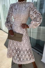 Women's Lace Midi Dress – Elegant Occasion Dress